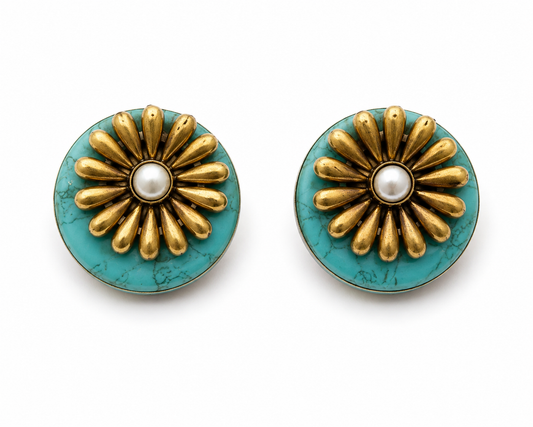 Turquoise Bloom Studs